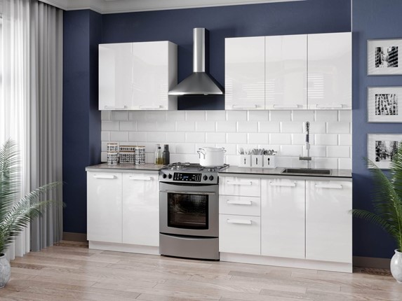 Модульная кухня Герда 2600 (Белый/Белый глянец) в Артеме - изображение