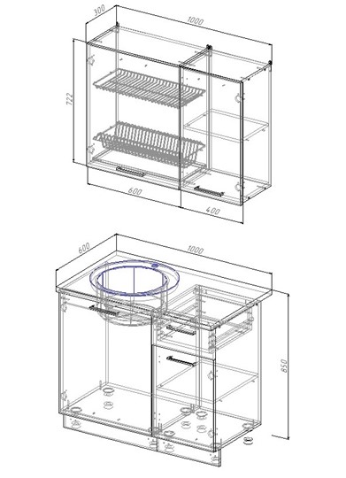 Модульная кухня Сатин-1000 в Артеме - изображение 1