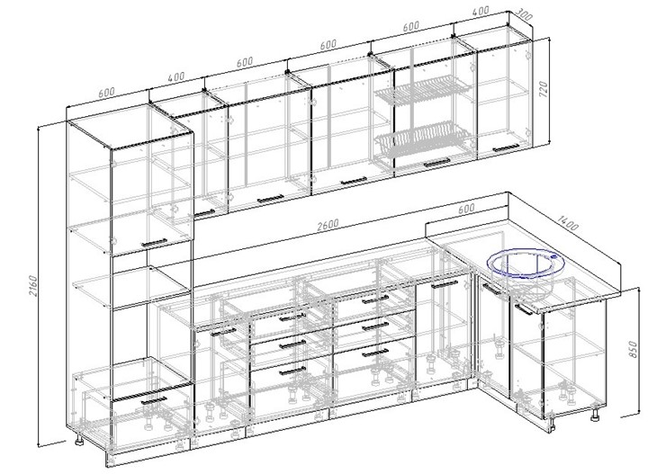 Модульная кухня Мокко-3200х1400 в Артеме - изображение 1