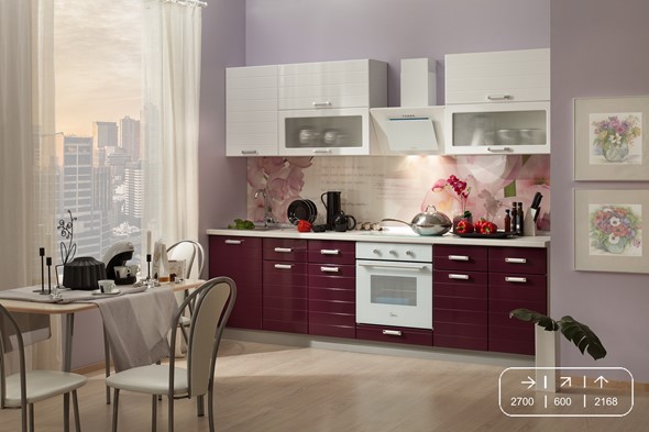 Гарнитур кухонный Виктория, бордовый в Артеме - изображение