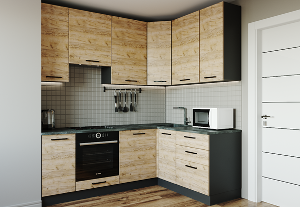 Кухня угловая Крафт-2200х1600 в Артеме - изображение
