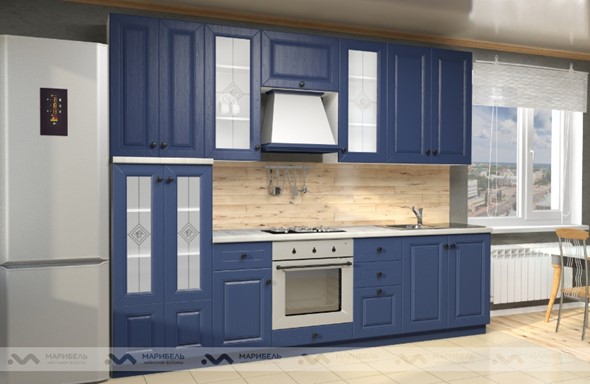 Модульный кухонный гарнитур Вена 2800, цвет Синий во Владивостоке - изображение