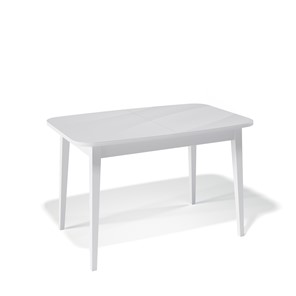 Кухонный раздвижной стол Kenner 1200M (Белый/Стекло белое сатин) в Уссурийске