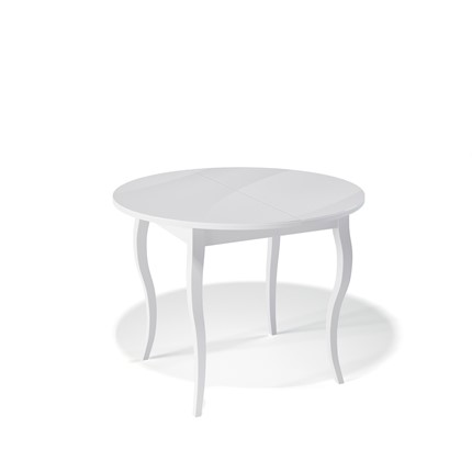 Кухонный раскладной стол Kenner 1000С (Белый/Стекло белое глянец) в Артеме - изображение