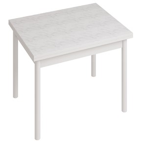 Стол на кухню СТ22, Белый/Белый мрамор в Находке