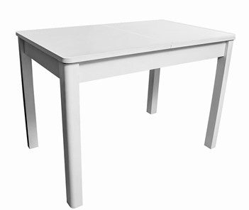 Кухонный раздвижной стол Айсберг-07 СТ1, белое ЛДСП/стекло белое/прямые массив белый в Артеме
