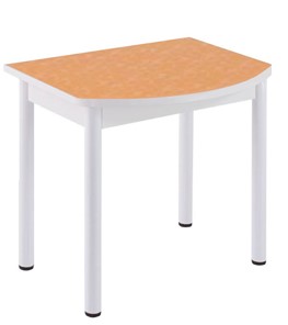 Кухонный пристенный стол НСПГ-02 ПЛ1, цветы манго/белое ЛДСП/36 прямые трубки крашеные белый в Уссурийске
