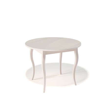 Кухонный раздвижной стол Kenner 1000С (Крем/Стекло крем глянец) в Артеме - изображение