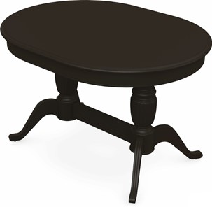 Кухонный раздвижной стол Леонардо-2 исп. Овал, тон 11 (Морилка/Эмаль) в Артеме