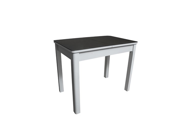 Обеденный раздвижной стол Айсберг-2СТ белое/черное/прямые массив в Артеме - изображение