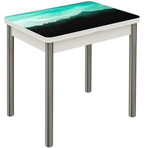 Раздвижной стол Бари хром №6 (Exclusive 179K/белый) в Артеме