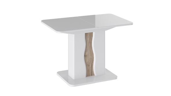 Кухонный раскладной стол Шеффилд исп. 1 (Белый глянец/Дуб Делано) в Артеме - изображение
