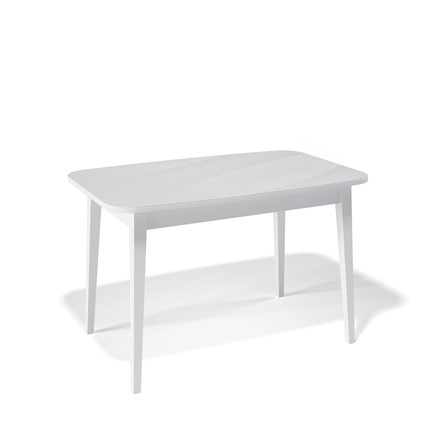 Кухонный раздвижной стол Kenner 1200M (Белый/Стекло белое глянец) во Владивостоке - изображение