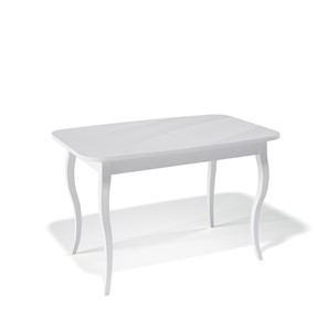 Кухонный стол раскладной Kenner 1200C (Белый/Стекло белое сатин) в Уссурийске