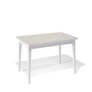 Кухонный стол раздвижной Kenner 1100M (Белый/Стекло крем сатин) в Артеме