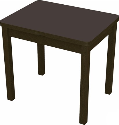 Кухонный раскладной стол Бари дерево №8 (стекло коричневое/венге) в Артеме - изображение