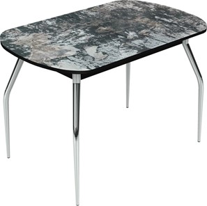 Кухонный стол раздвижной Ривьера исп.2 хром №5 (Exclusive h172/черный) в Артеме