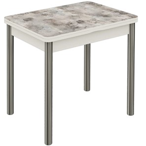 Раздвижной стол Бари хром №6 (Exclusive h102/белый) в Артеме