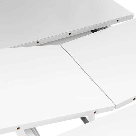 Кухонный раскладной стол Leset Мидел мини (Металл белый/стекло белое) во Владивостоке - изображение 6