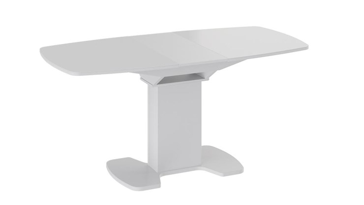 Кухонный стол раздвижной Портофино (СМ(ТД)-105.02.11(1)), цвет Белый глянец/Стекло белое в Артеме - изображение 1