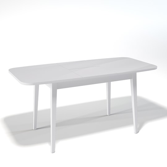 Кухонный раздвижной стол Kenner 1200M (Белый/Стекло белое глянец) во Владивостоке - изображение 1