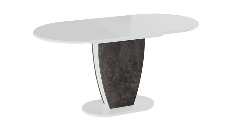 Кухонный стол раздвижной Монреаль тип 1 (Белый глянец/Моод темный) во Владивостоке - изображение 1