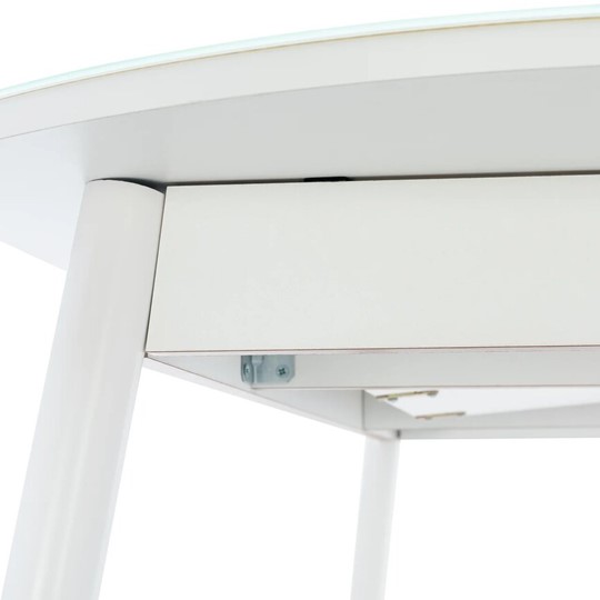 Кухонный раскладной стол Leset Мидел (Металл белый/стекло белое) во Владивостоке - изображение 6