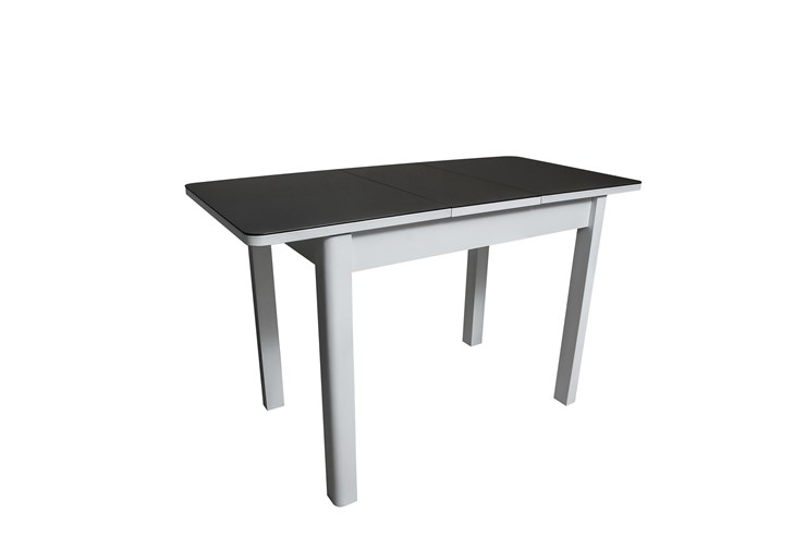 Обеденный раздвижной стол Айсберг-2СТ белое/черное/прямые массив в Артеме - изображение 1