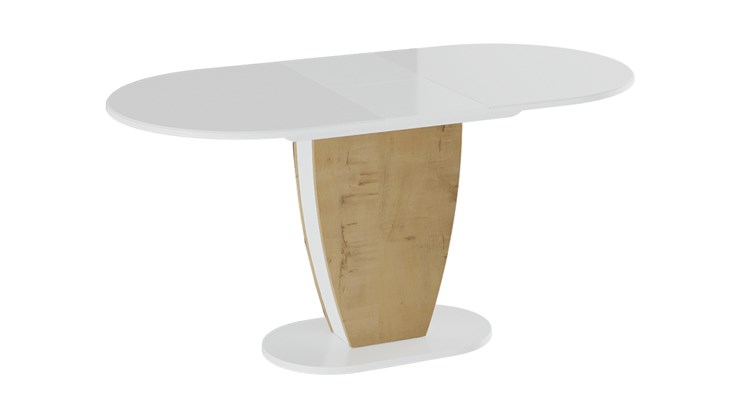 Кухонный раздвижной стол Монреаль тип 1 (Белый глянец/Бунратти) в Находке - изображение 1
