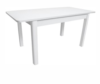 Кухонный раскладной стол Айсберг-02 СТ1, белое ЛДСП/стекло белое/прямые массив белый во Владивостоке - предосмотр 1