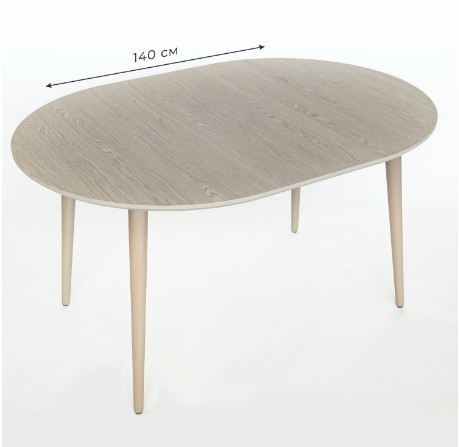 Кухонный стол круглый Дуб Mix Match д. 100 см МДФ в Артеме - изображение 3