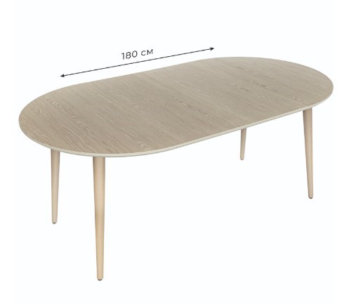 Кухонный стол круглый Дуб Mix Match д. 100 см МДФ в Артеме - изображение 4