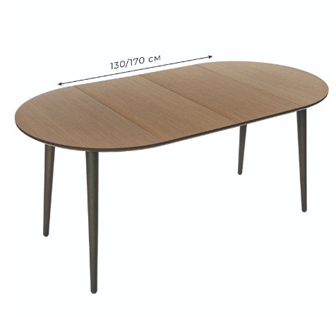 Кухонный раздвижной круглый стол Орех темный д. 90 см МДФ в Артеме - изображение 5