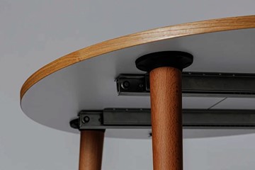 Обеденный круглый раздвижной стол Шпон Дуба д. 100 см МДФ в Артеме - предосмотр 7