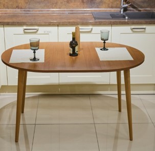 Кухонный стол круглый Шпон Ореха д. 90 см ЛДСП светлый орех во Владивостоке - предосмотр 6
