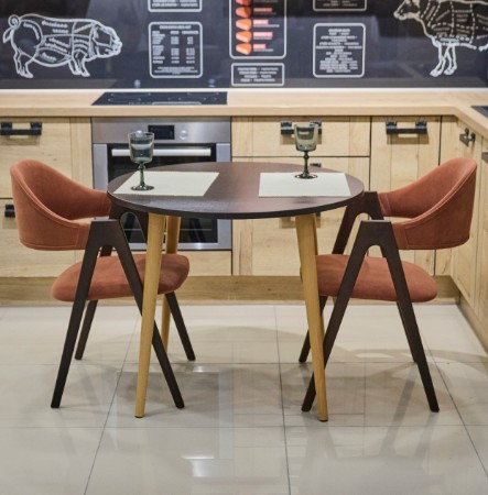 Кухонный стол круглый Венге 90*90 см ЛДСП в Артеме - изображение 7