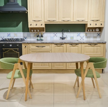 Кухонный стол круглый Ясень Шимо светлый 90*90 см ЛДСП в Артеме - изображение 3