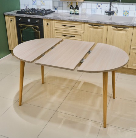 Кухонный стол круглый Ясень Шимо светлый 90*90 см ЛДСП в Артеме - изображение 4