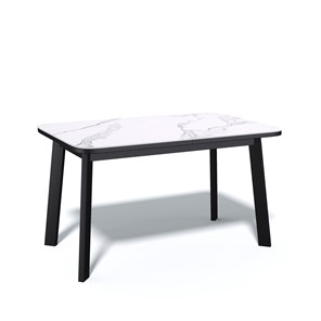 Стол раздвижной AA1200 (черный/керамика мрамор белый) в Артеме
