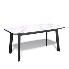 Стол раздвижной AA1400 (черный/керамика мрамор белый) в Артеме