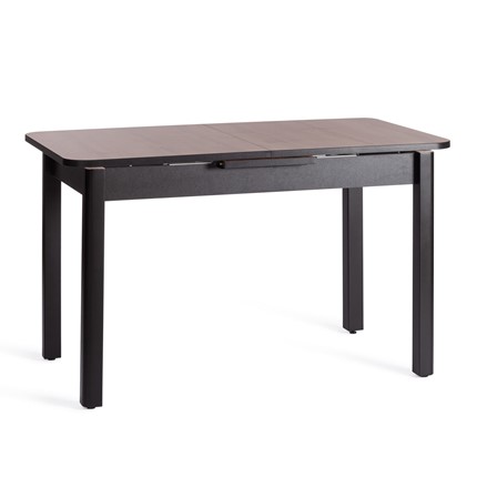 Кухонный стол раздвижной ALIGERY ЛДСП/HPL/опора-массив березы, 130х75+30х75, Дуб Вотан/чёрный арт.20605 в Артеме - изображение