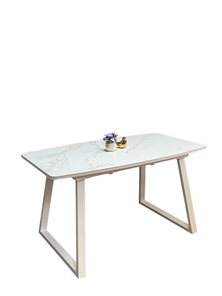 Кухонный раскладной стол AZ1400 (белый/керамика мрамор белый) в Артеме