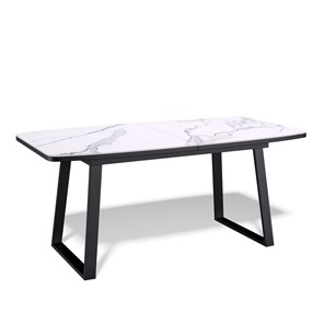 Стол раздвижной AZ1400 (черный/керамика мрамор белый) в Артеме