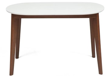 Кухонный стол раздвижной BOSCO (Боско) бук/мдф 120+30x80x75 Белый/Коричневый арт.11258 в Артеме