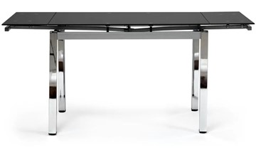 Обеденный раздвижной стол CAMPANA ( mod. 346 ) металл/стекло 70x110/170x76, хром/черный арт.11413 в Уссурийске