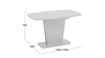 Стол раздвижной Честер тип 2, цвет Белый/Стекло белый глянец в Артеме - предосмотр 3
