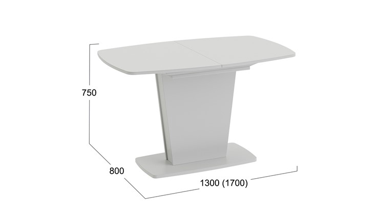 Стол раздвижной Честер тип 2, цвет Белый/Стекло белый глянец в Артеме - изображение 3