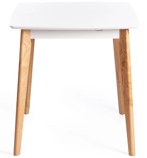 Стол раздвижной Claire, дерево гевея/МДФ, 110+30x75x75 Белый/натуральный арт.15111 в Артеме - изображение 2