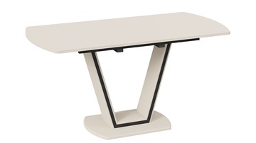 Обеденный раздвижной стол Дели Тип 2 (Бежевый софт, Стекло матовое бежевое) в Артеме - предосмотр 1