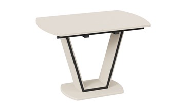 Обеденный раздвижной стол Дели Тип 2 (Бежевый софт, Стекло матовое бежевое) в Артеме - предосмотр